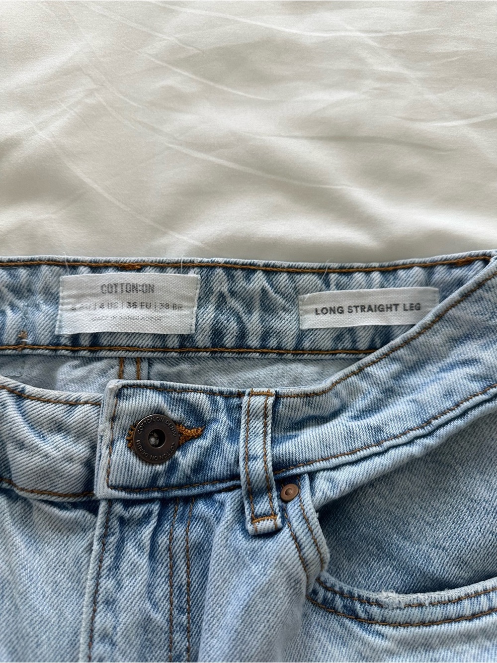 Cotton On Light Blue Distressed Straight Leg Jeans - Picture 5 of 8
